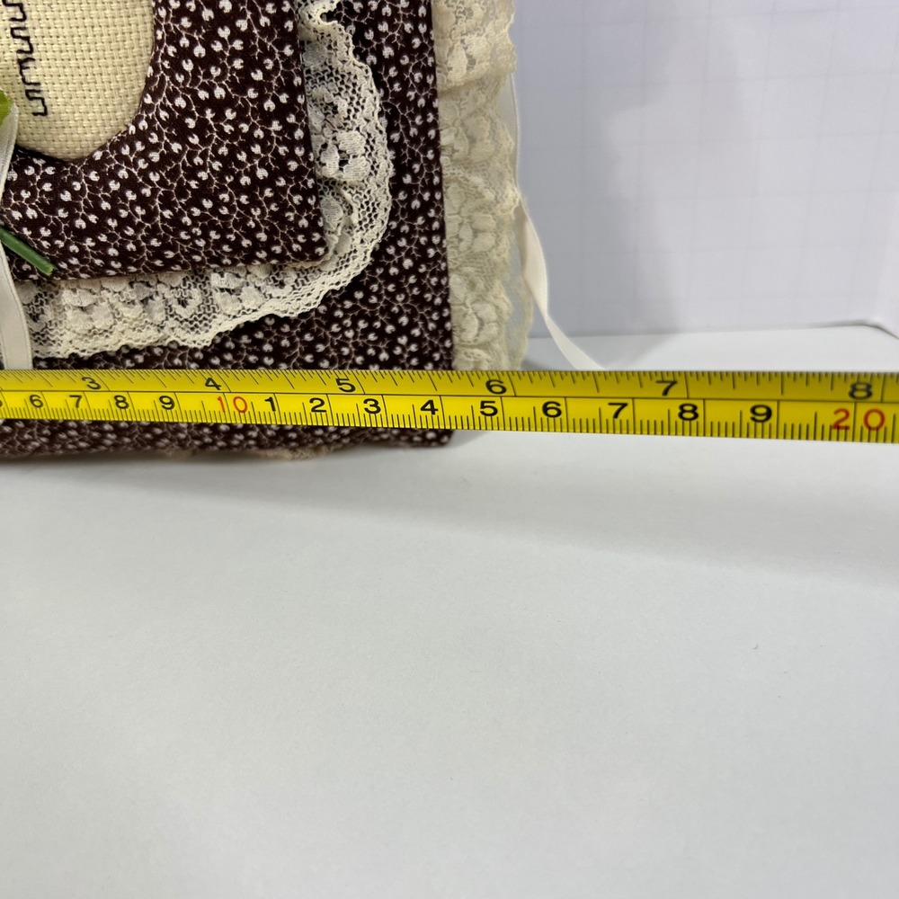 Vintage Dynamic Address Book Brown Calico‎ Floral Lace Cottagecore Ribbon Tie - Picture 4 of 11